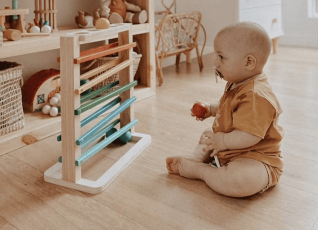 Montessori wooden ball tracker
