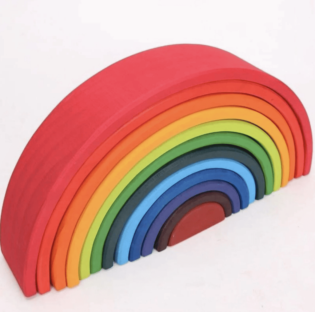 Montessori wooden stacking rainbow