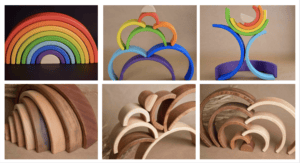 Wooden Stacking Rainbow as Montessori Building Blocks