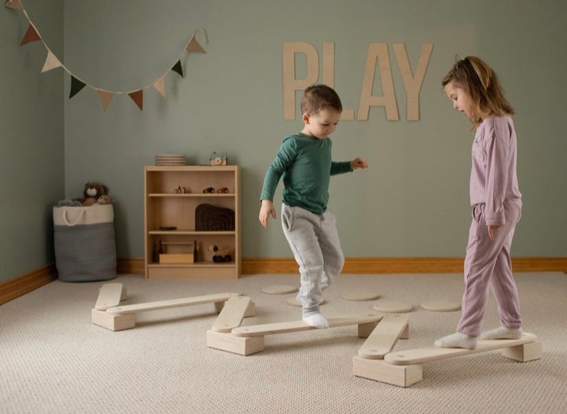 wooden balance beam montessori gift for preschoolers