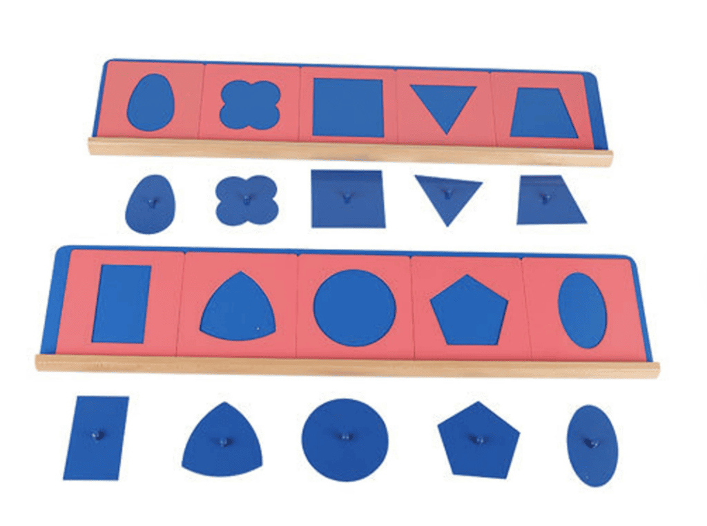 NEW Montessori Language Material Pink Blue Metal Insets w/ Stands 