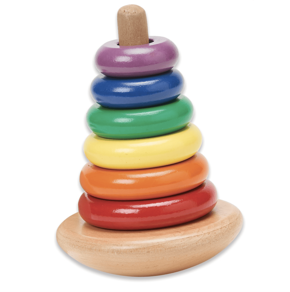 Classic Wooden Rainbow Rocking Stacker Montessori Toy